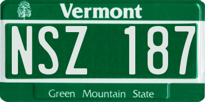 VT license plate NSZ187
