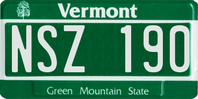 VT license plate NSZ190