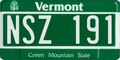 VT license plate NSZ191