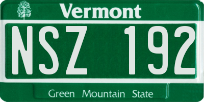 VT license plate NSZ192