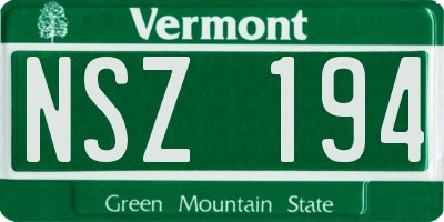 VT license plate NSZ194