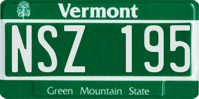 VT license plate NSZ195