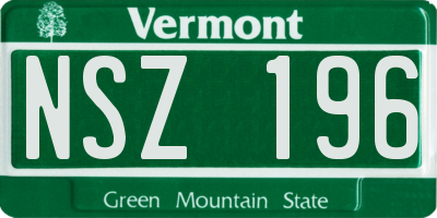 VT license plate NSZ196