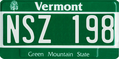VT license plate NSZ198