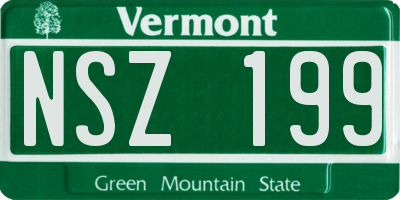 VT license plate NSZ199