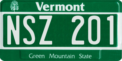 VT license plate NSZ201