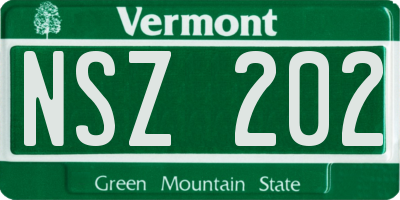 VT license plate NSZ202