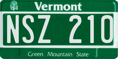 VT license plate NSZ210