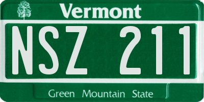 VT license plate NSZ211