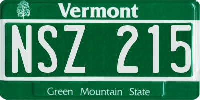 VT license plate NSZ215
