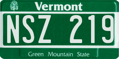 VT license plate NSZ219