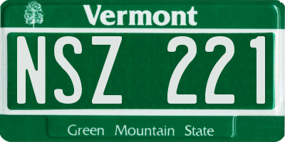 VT license plate NSZ221