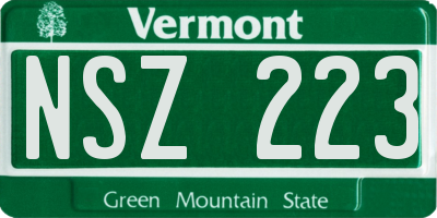 VT license plate NSZ223
