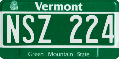 VT license plate NSZ224