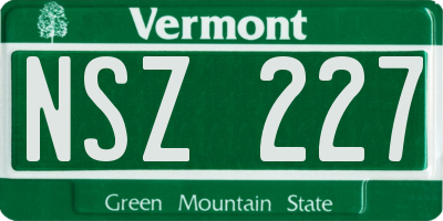 VT license plate NSZ227