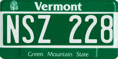 VT license plate NSZ228