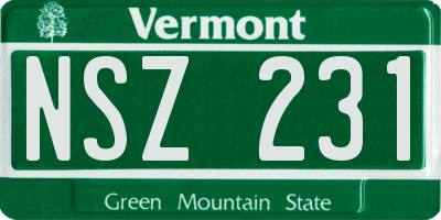 VT license plate NSZ231