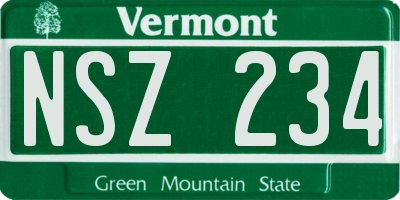 VT license plate NSZ234