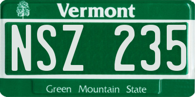 VT license plate NSZ235