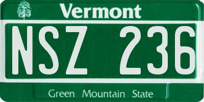 VT license plate NSZ236