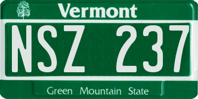 VT license plate NSZ237