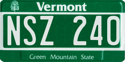 VT license plate NSZ240