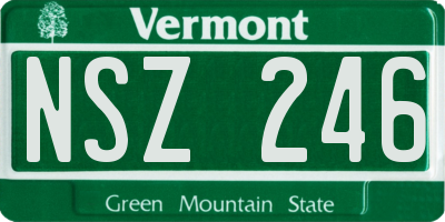 VT license plate NSZ246