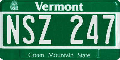 VT license plate NSZ247