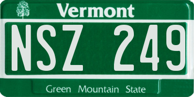 VT license plate NSZ249