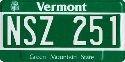 VT license plate NSZ251