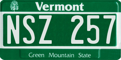 VT license plate NSZ257