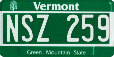 VT license plate NSZ259