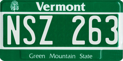 VT license plate NSZ263