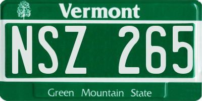 VT license plate NSZ265