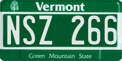 VT license plate NSZ266