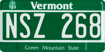 VT license plate NSZ268