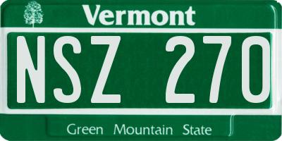 VT license plate NSZ270