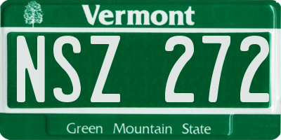 VT license plate NSZ272