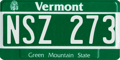 VT license plate NSZ273