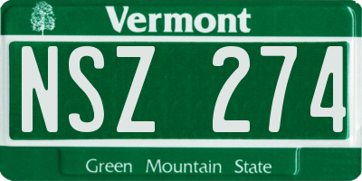 VT license plate NSZ274