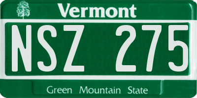 VT license plate NSZ275