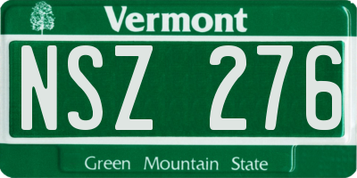 VT license plate NSZ276