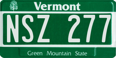 VT license plate NSZ277