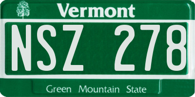 VT license plate NSZ278