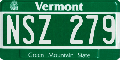 VT license plate NSZ279