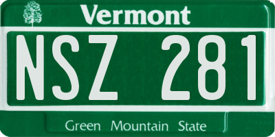 VT license plate NSZ281