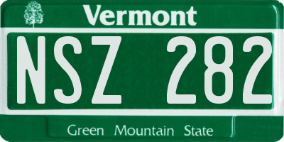 VT license plate NSZ282