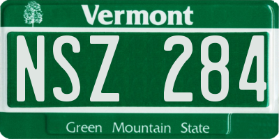 VT license plate NSZ284