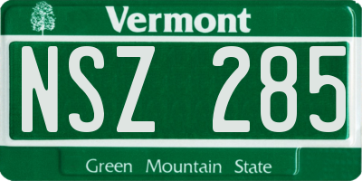 VT license plate NSZ285