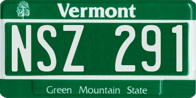 VT license plate NSZ291
